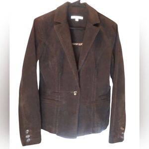 CAbi Brown Blazer Structured Corduroy Suit Jacket Small Dark Brown